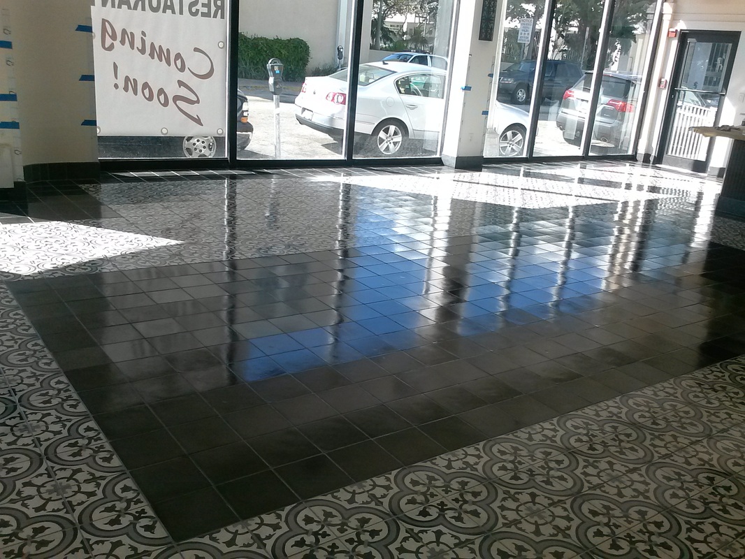 carreaux ciment noir et blanc